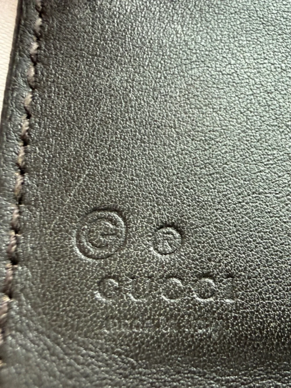 Gucci Black Embossed Leather Wallet with Zip Coin Pocket